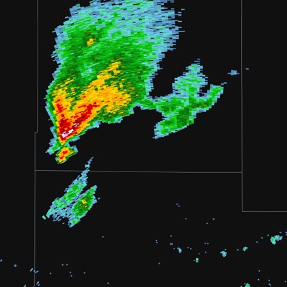 A supercell near Chugwater, Wyoming, on the Cheyenne radar