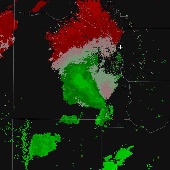 Velocity from the Omaha radar, the same moment